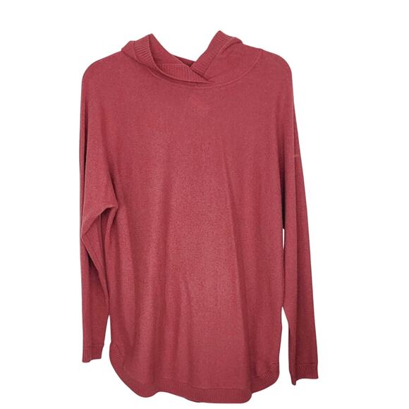 Max Studio 100% 2-Ply Cashmere Mauve Hoodie Tunic Sweater NWT Size Large - Picture 1 of 10